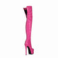 Fandimeier Women's Plus Size Hot Pink Black Long Boots Over The Knee Thigh High Boot Zipper Ladies Men's Unisex Patent Leather Platform Shoes-PINK-6.5