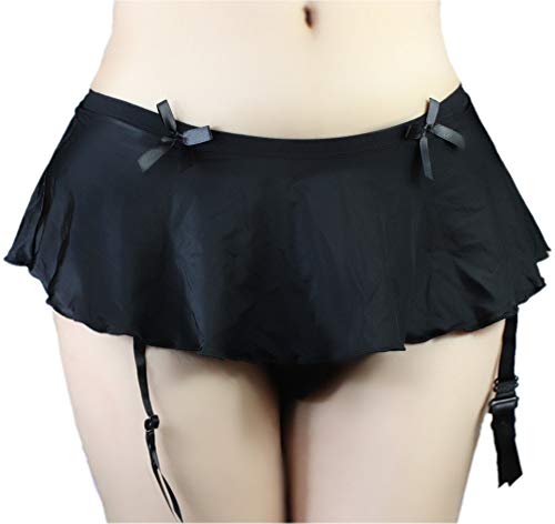 Sissy Pouch Panties Mens Skirted Mooning Bikini Briefs Men's Cross Dress Underwear Sexy for Man -S Black